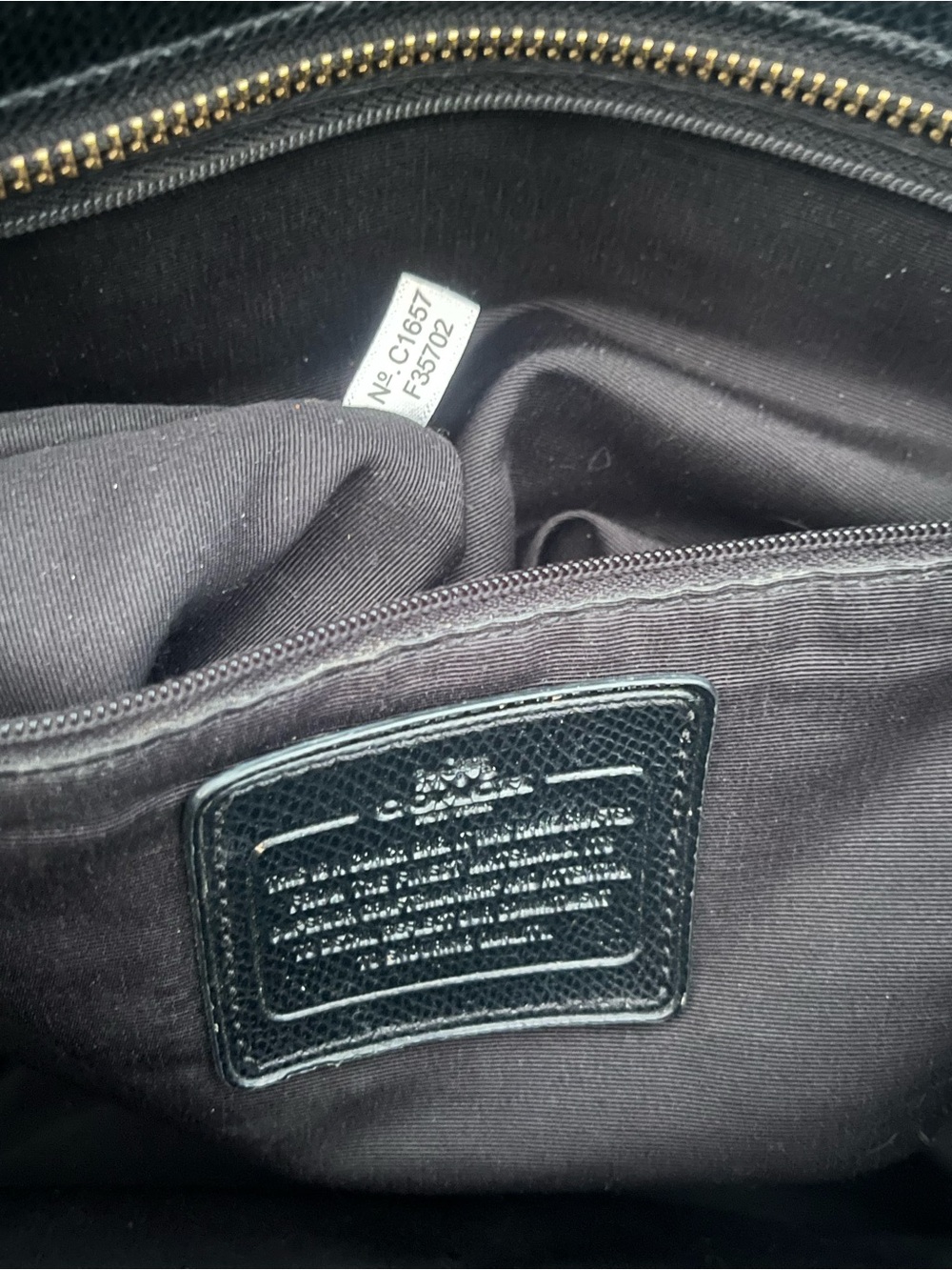 COACH black leather carryall tote bag / baby bag - Picture 3 of 10
